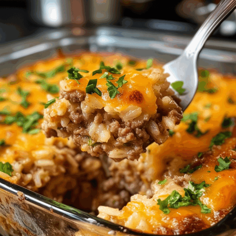 Cheesy Ground Beef and Rice Casserole