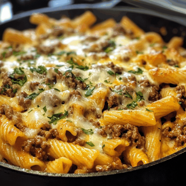 Cheesy Ground Beef Pasta Skillet