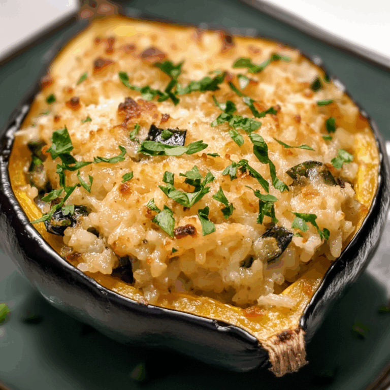 Cheesy Rice Stuffed Acorn Squash