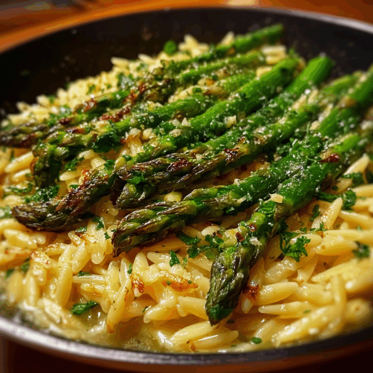 Garlic Butter Asparagus Orzo
