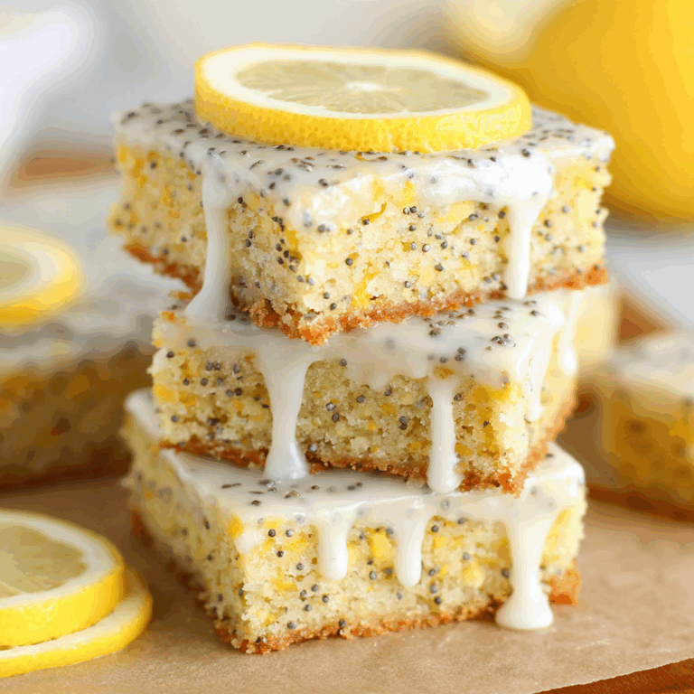 Glazed Lemon Poppy Seed Bars