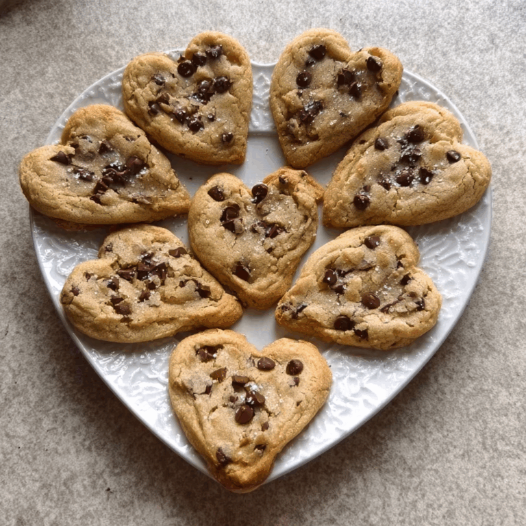 Heart-Shaped Chocolate Chip Cookies