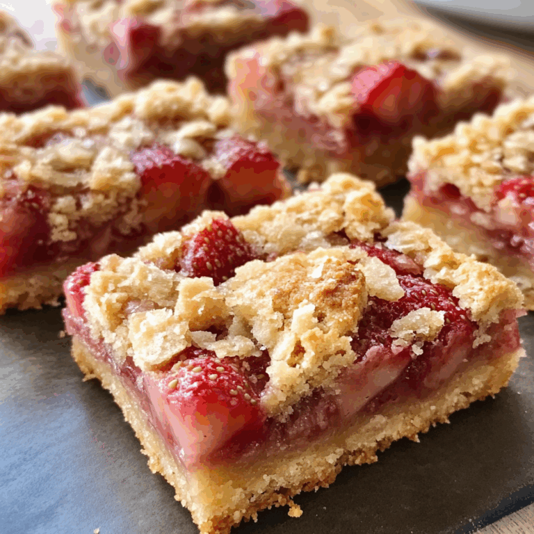 Strawberry Rhubarb Shortbread Bars