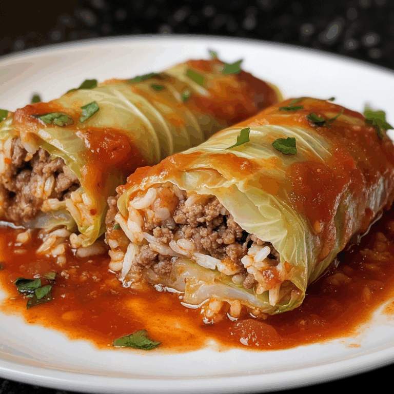 Stuffed Cabbage Rolls With Ground Beef and Rice