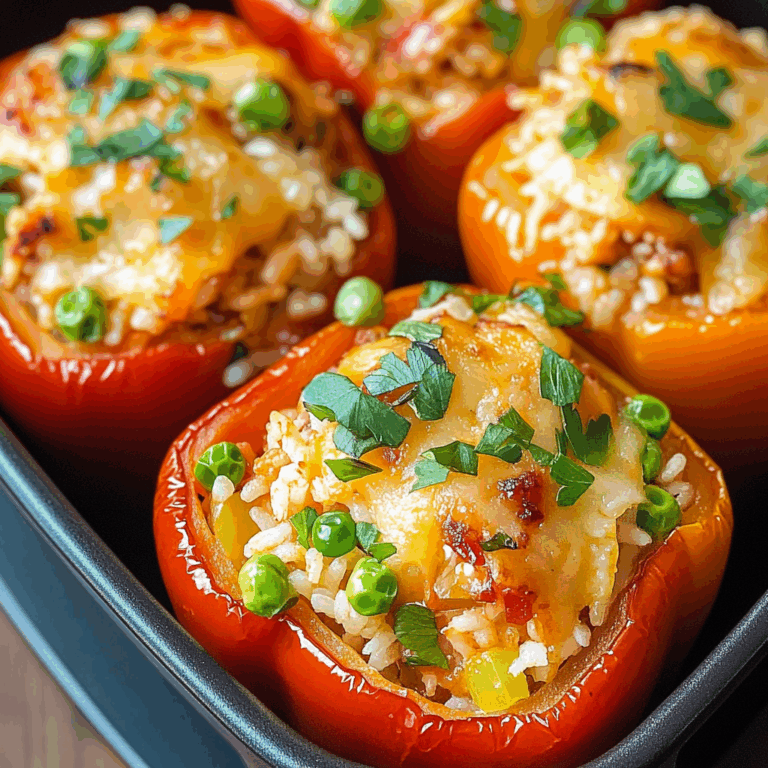 Stuffed Peppers with Rice and Green Onions