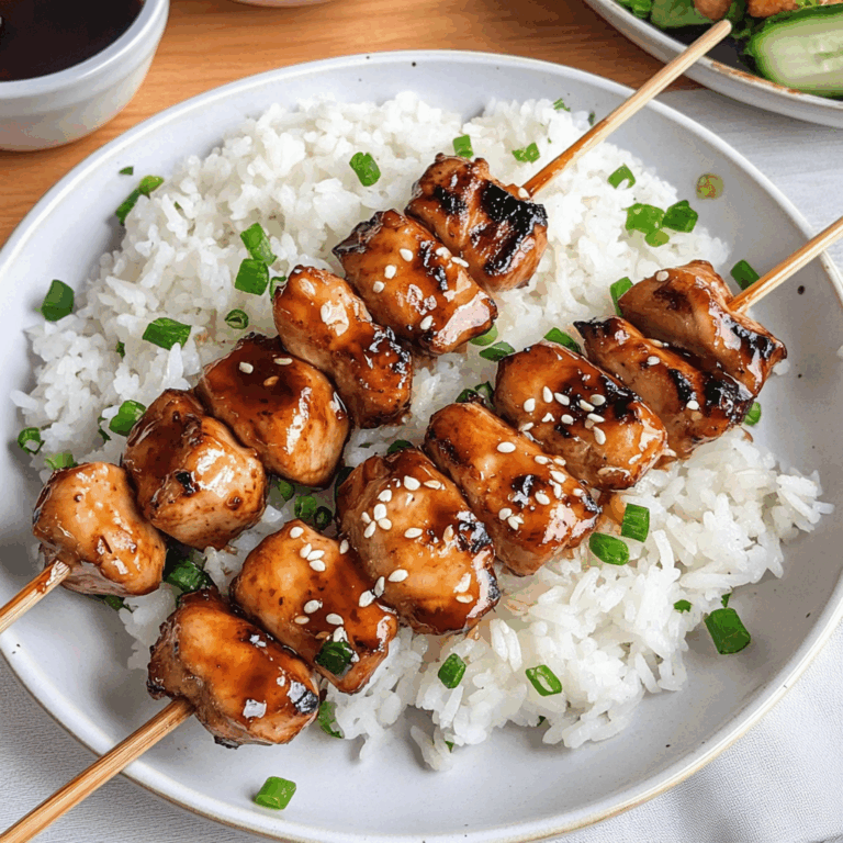 Teriyaki Chicken Skewers with Rice