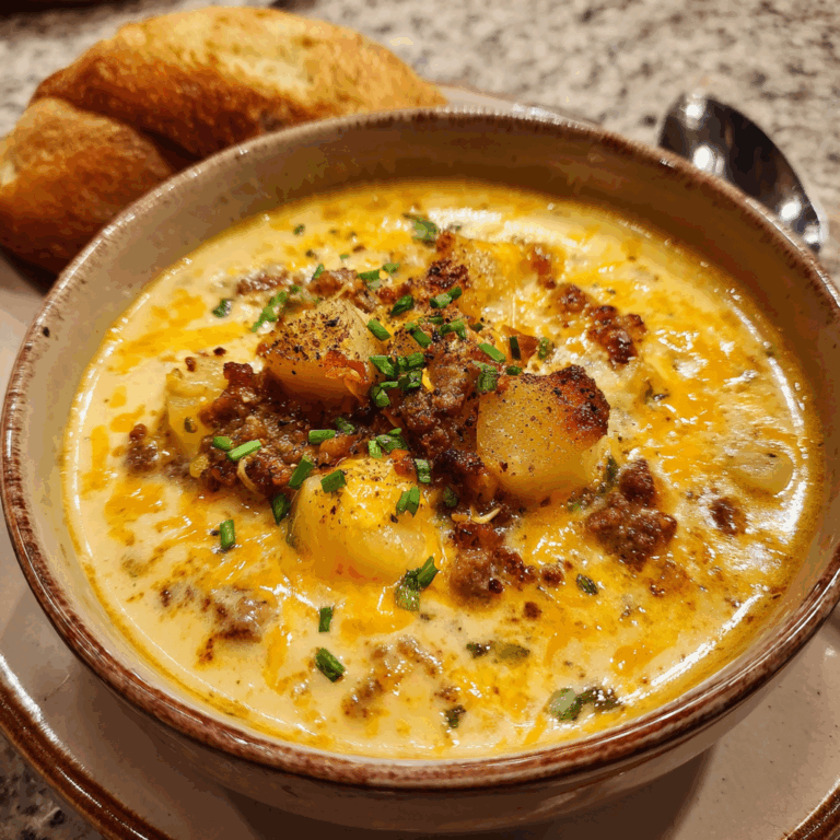 Comforting Cheese Hamburger Potato Soup