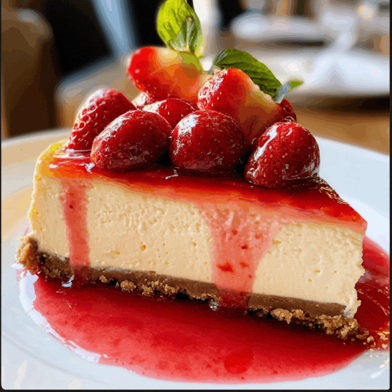 Creamy Cheesecake with Fresh Strawberries