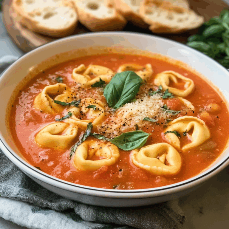 Slow Cooker Tomato Tortellini Soup