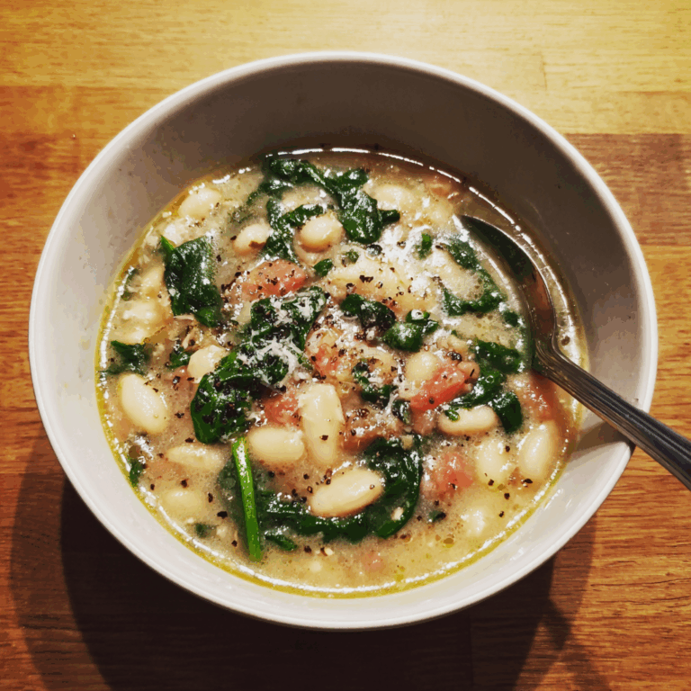 Tuscan White Bean Soup with Spinach