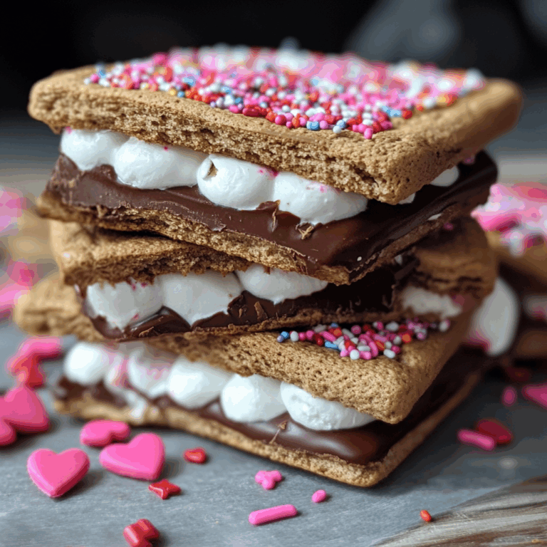 Valentine’s Day S’mores with Chocolate and Sprinkles