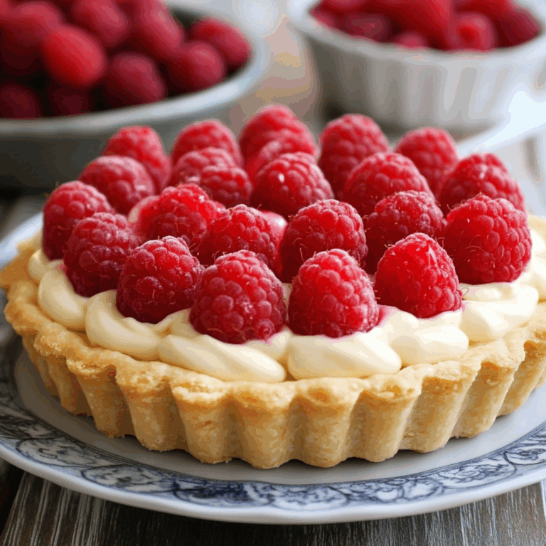 Vanilla Cream Tarts with Fresh Raspberries