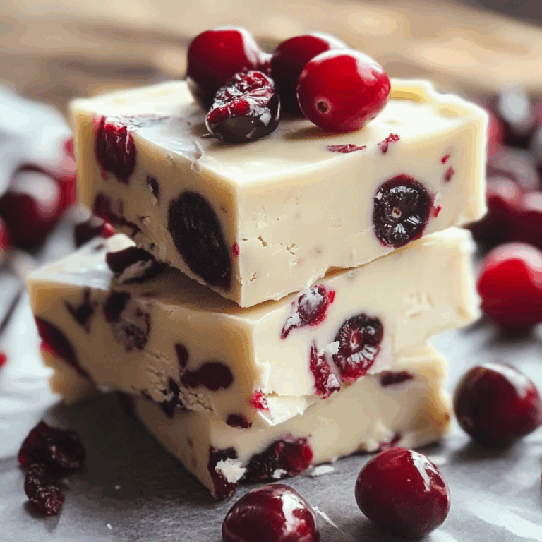Irresistible White Chocolate Fudge with Cranberries and Cherries