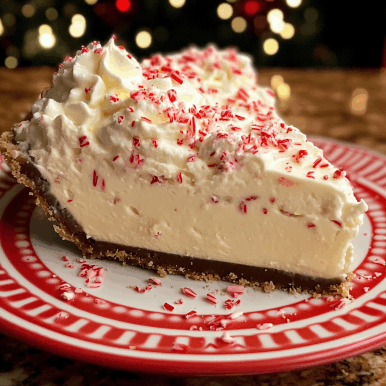 White Chocolate Peppermint Cheesecake Mousse Pie