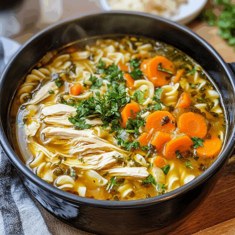 Chicken Noodle Soup with Carrots and Parsley