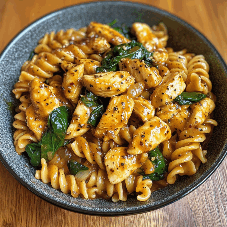 Chicken Pasta with Spinach and Sauce
