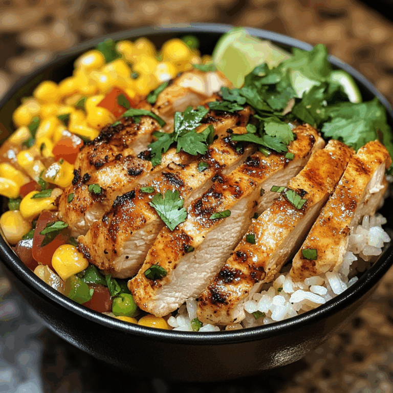 Chicken Rice Bowl with Corn and Cilantro