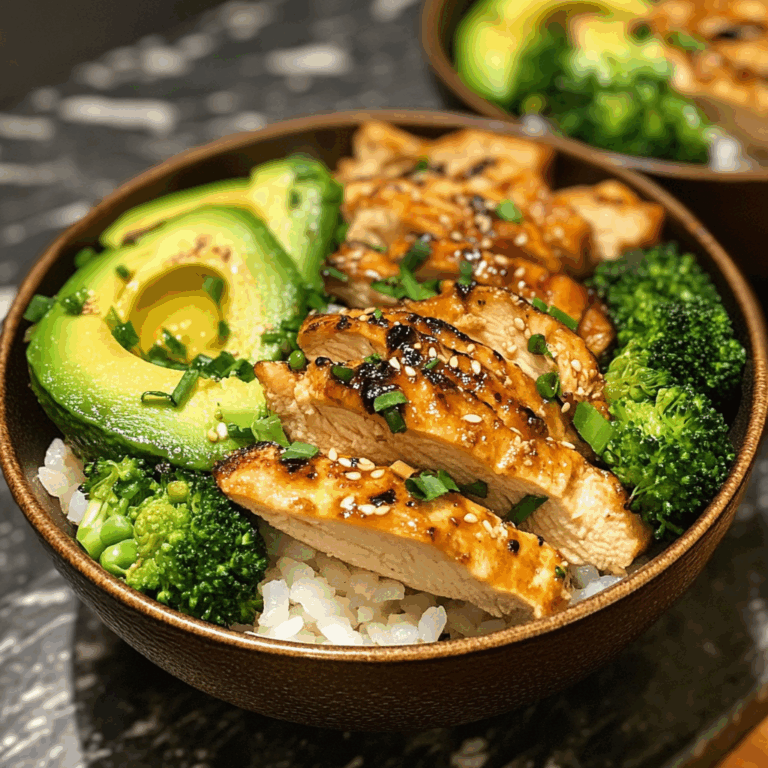 Chicken Rice Bowls with Avocado and Broccoli