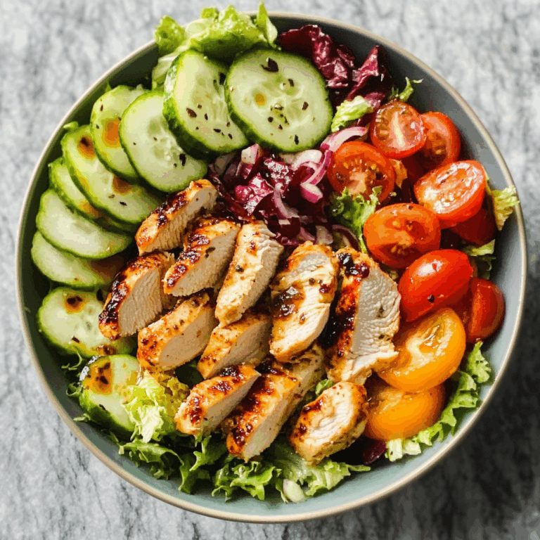 Chicken Salad with Dressing and Vegetables