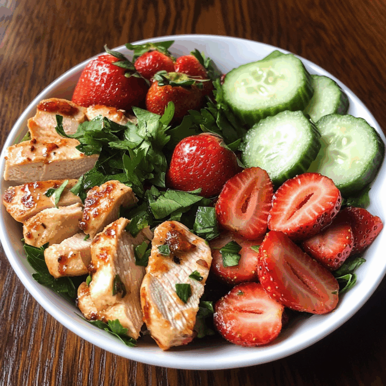 Chicken Salad with Strawberries and Cucumber