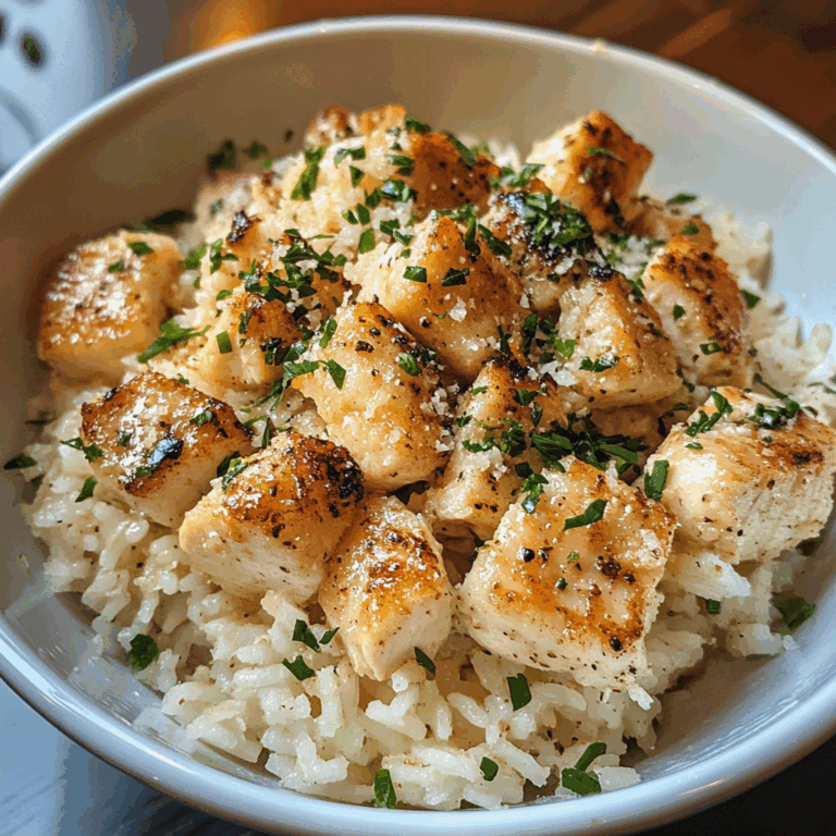 Chicken Scampi with Garlic Parmesan Rice