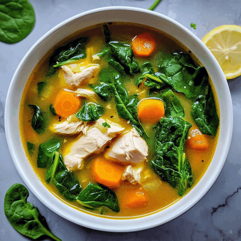 Chicken Soup with Spinach and Carrots