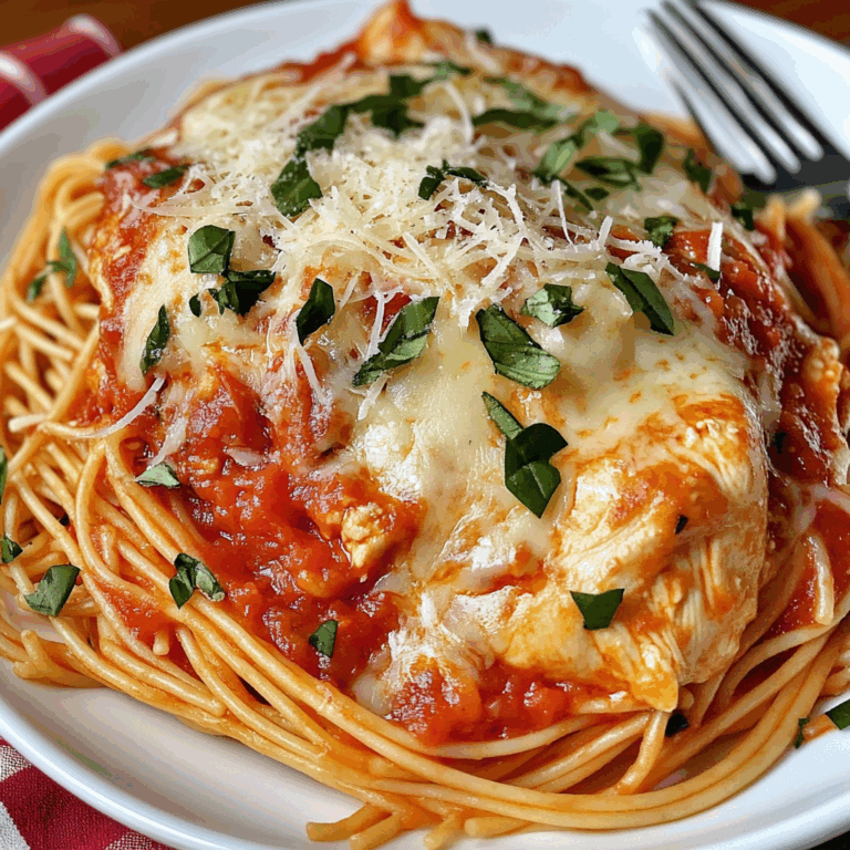 Chicken Spaghetti with Tomato Sauce and Parmesan