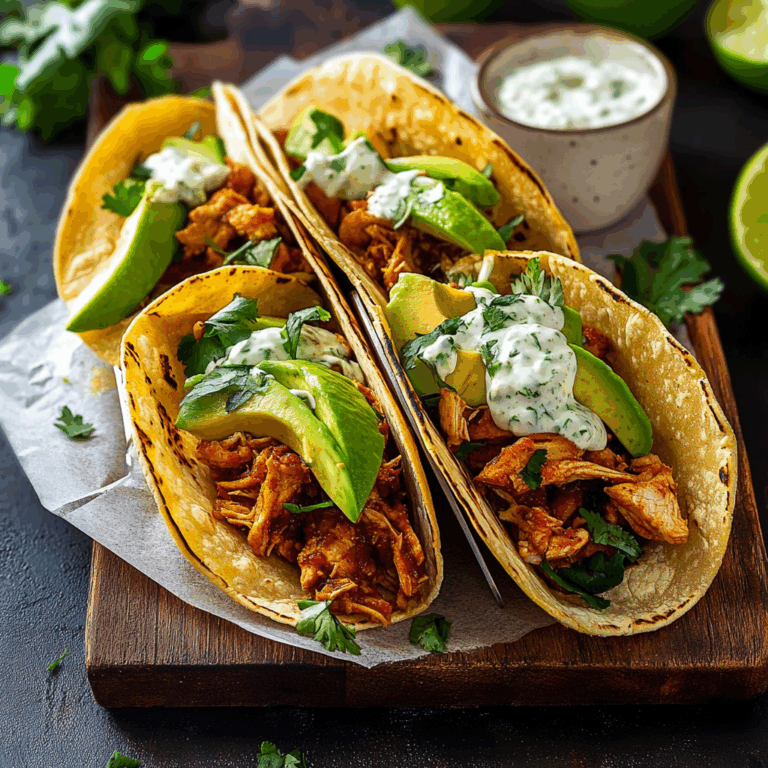 Pulled Chicken Tacos with Limes and Avocado