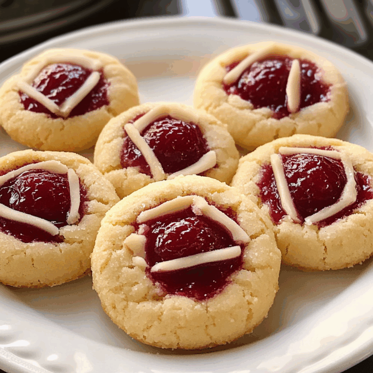 Raspberry Almond Shortbread Thumbprint Cookies