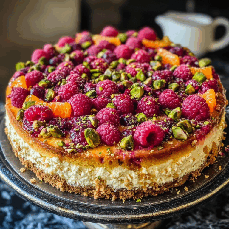 Raspberry Orange and Pistachio Ricotta Cake