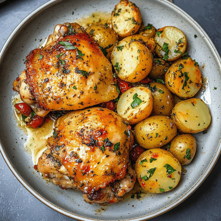Roasted Mediterranean Chicken Thighs and Baby Potatoes