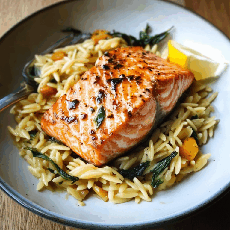 Salmon with Lemon Orzo