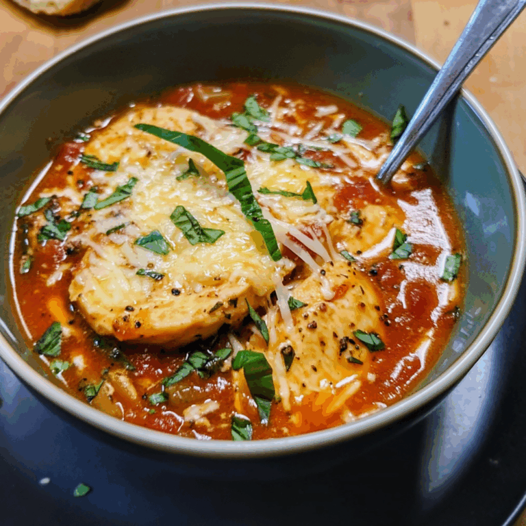 Chicken Parmesan Soup with Cheese and Herbs