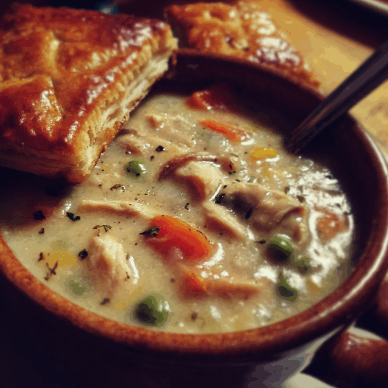 Chicken Pot Pie Soup with Carrots and Peas