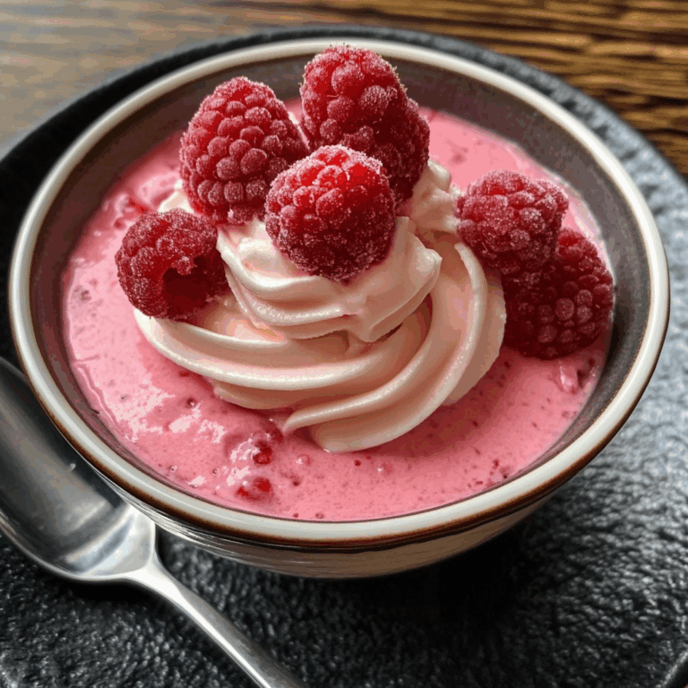 Raspberry Mousse with Whipped Cream