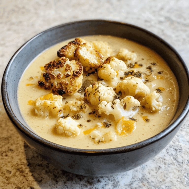 Roasted Cheddar Cauliflower Soup